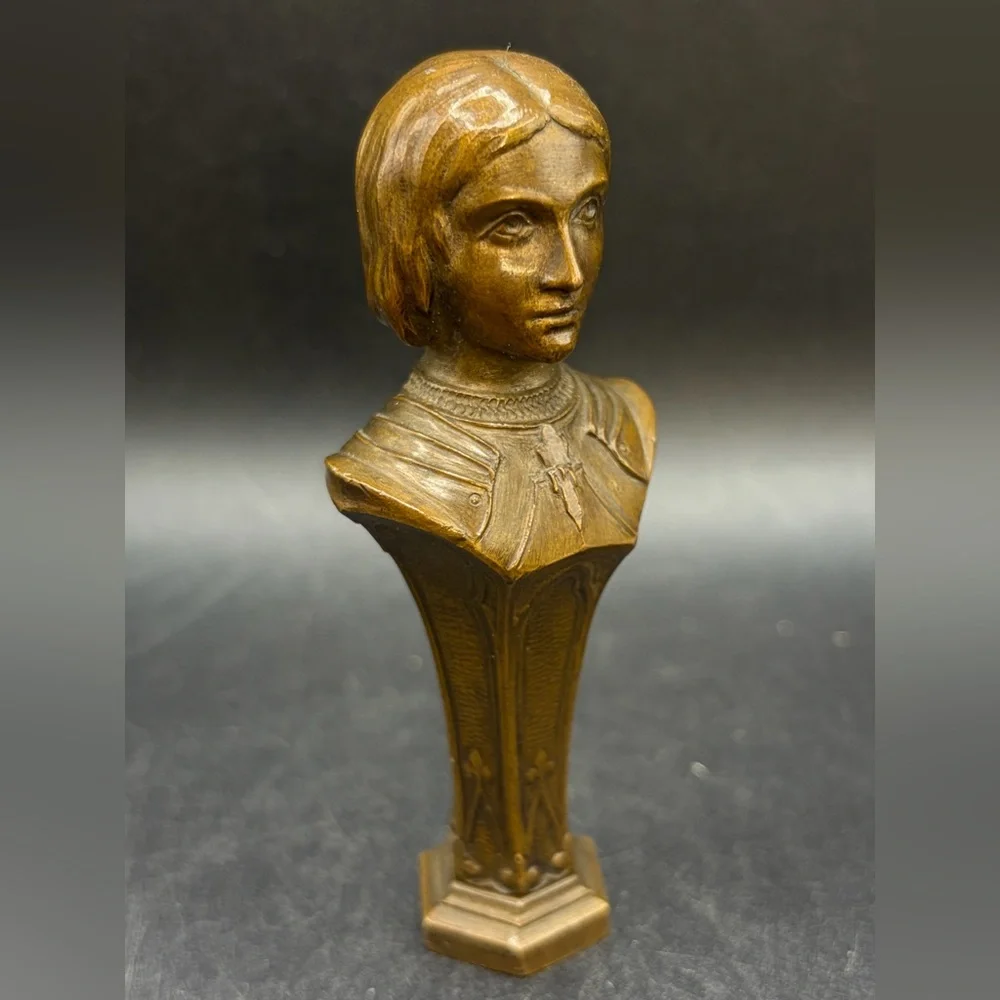 A. Dahl Signed Antique Joan of Arc Bronze Figure Wax Seal, Blank Wax Seal